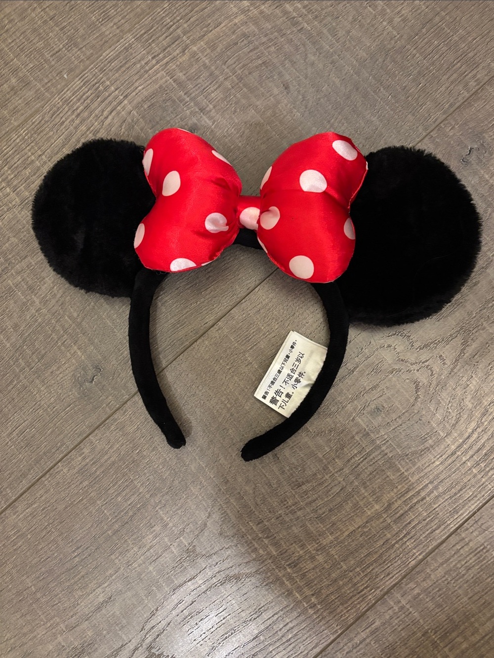 Disney Minnie Mouse Black Ears Headband with Red Polka Dot Bow